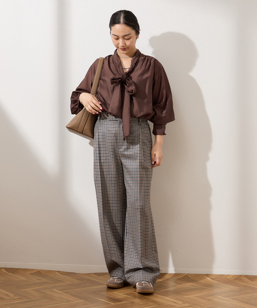 journal standard L'essage（ジャーナルスタンダードレサージュ）の「シフォン無地/ドット ボウタイブラウス（シャツ/ブラウス・レディース・ブラウン系その他/ネイビー・FREE）」の18枚目の写真