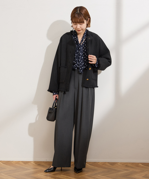 journal standard L'essage（ジャーナルスタンダードレサージュ）の「シフォン無地/ドット ボウタイブラウス（シャツ/ブラウス・レディース・ブラウン系その他/ネイビー・FREE）」の21枚目の写真