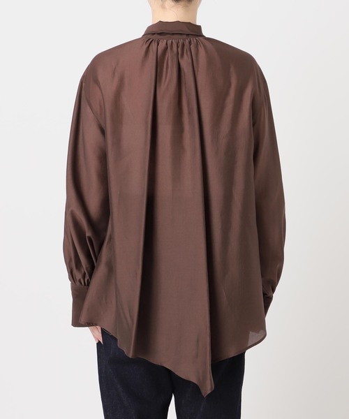 journal standard L'essage（ジャーナルスタンダードレサージュ）の「シフォン無地/ドット ボウタイブラウス（シャツ/ブラウス・レディース・ブラウン系その他/ネイビー・FREE）」の9枚目の写真