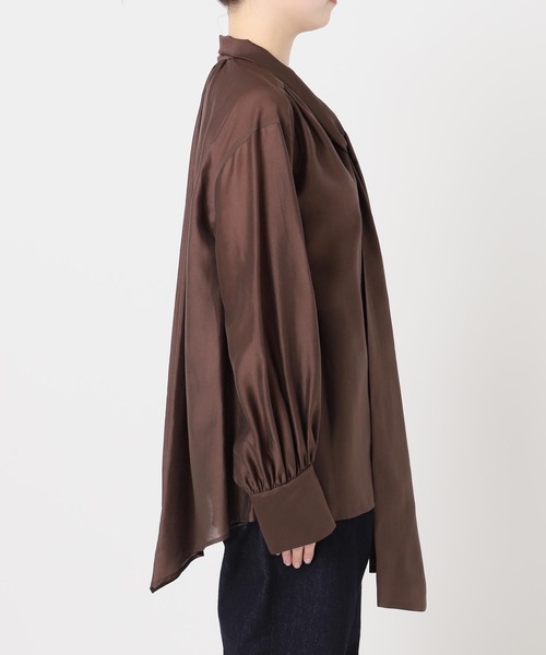 journal standard L'essage（ジャーナルスタンダードレサージュ）の「シフォン無地/ドット ボウタイブラウス（シャツ/ブラウス・レディース・ブラウン系その他/ネイビー・FREE）」の10枚目の写真