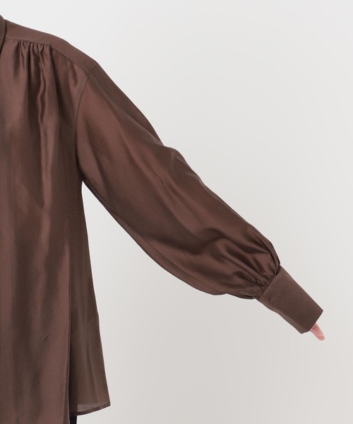 journal standard L'essage（ジャーナルスタンダードレサージュ）の「シフォン無地/ドット ボウタイブラウス（シャツ/ブラウス・レディース・ブラウン系その他/ネイビー・FREE）」の11枚目の写真