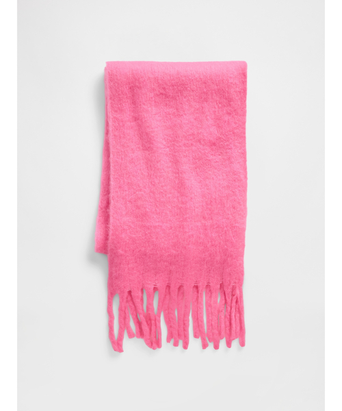 GAP(ギャップ)の「ブラッシュド フリンジ マフラー(マフラー・レディース・ネイビー/イエロー/レッド/グリーン/ピンク/アイボリー/マルチ/ブルー・ONE SIZE)」の10枚目の写真