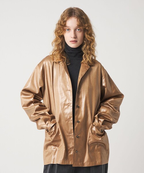 6（ロク）の「＜6(ROKU)＞ポリサテン シャツ（シャツ/ブラウス・レディース・ベージュ・38）」の3枚目の写真