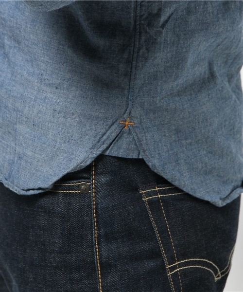 BEAMS PLUS(ビームスプラス)の「BEAMS PLUS / シャンブレー ボタンダウン シャツ16SS(シャツ/ブラウス・メンズ・サックスブルー・MEDIUM/SMALL/LARGE/X-SMALL/XX-LARGE/X-LARGE)」の7枚目の写真