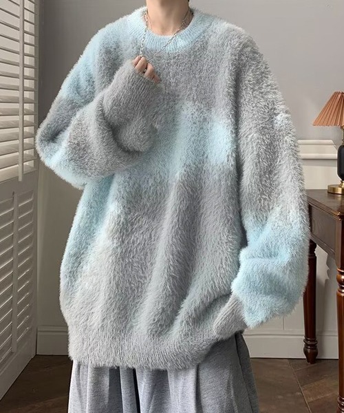 Ressaca（レサーカ）の「アブストラクト柄シャギーニット（ニット/セーター・メンズ・ブルー/ブラック/ブラウン・M/L/XL）」の3枚目の写真