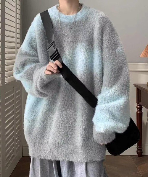 Ressaca（レサーカ）の「アブストラクト柄シャギーニット（ニット/セーター・メンズ・ブルー/ブラック/ブラウン・M/L/XL）」の12枚目の写真