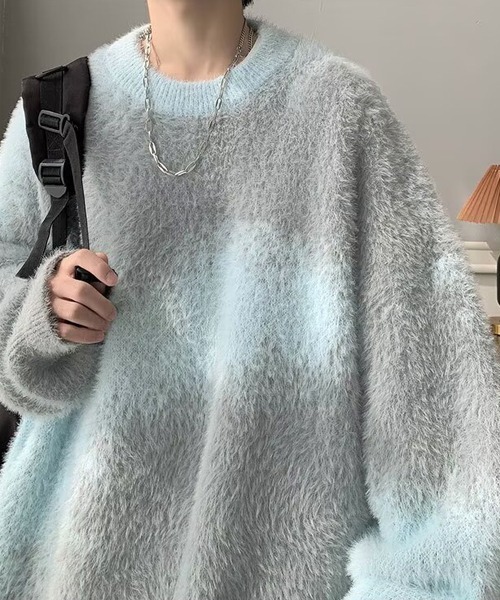 Ressaca（レサーカ）の「アブストラクト柄シャギーニット（ニット/セーター・メンズ・ブルー/ブラック/ブラウン・M/L/XL）」の13枚目の写真