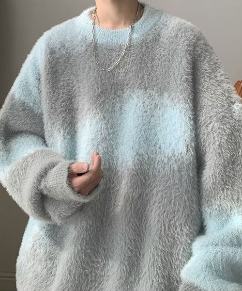 Ressaca（レサーカ）の「アブストラクト柄シャギーニット（ニット/セーター・メンズ・ブルー/ブラック/ブラウン・M/L/XL）」の14枚目の写真