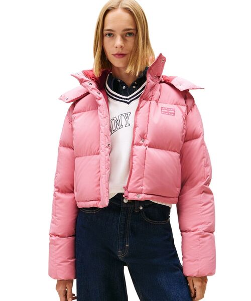 アラスカグリッドクロップドダウンジャケット（ブルゾン）｜TOMMY