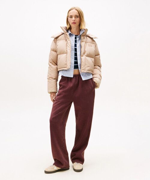 tommy jeans(トミー ジーンズ)の「アラスカグリッドクロップドダウンジャケット(ダウンジャケット/コート・レディース・ピンク/オートミール・SMALL/MEDIUM/X-SMALL)」の4枚目の写真