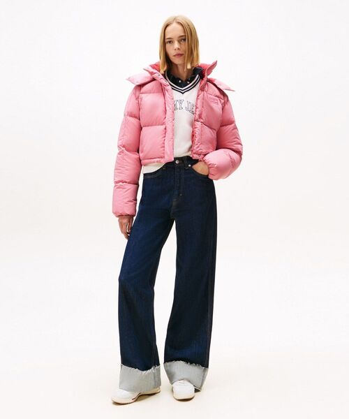 tommy jeans(トミー ジーンズ)の「アラスカグリッドクロップドダウンジャケット(ダウンジャケット/コート・レディース・ピンク/オートミール・SMALL/MEDIUM/X-SMALL)」の9枚目の写真