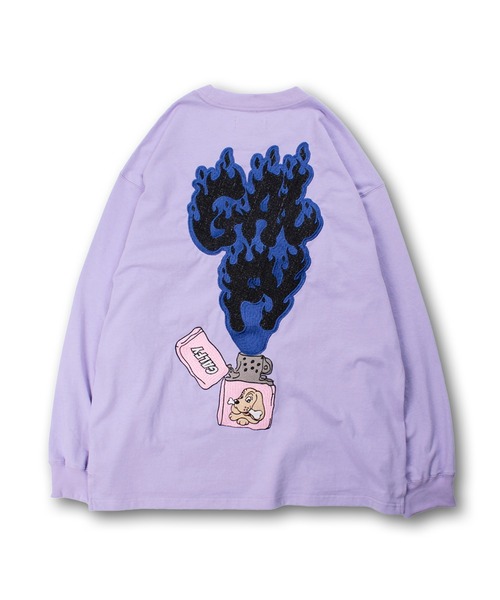 GALFY(ガルフィー)の「GALFY-FIREライターロンTee(Tシャツ/カットソー・メンズ・ブラック/ホワイト/パープル・L/XL)」の20枚目の写真