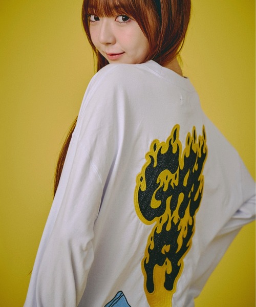 GALFY(ガルフィー)の「GALFY-FIREライターロンTee(Tシャツ/カットソー・メンズ・ブラック/ホワイト/パープル・L/XL)」の15枚目の写真