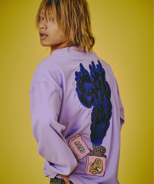 GALFY(ガルフィー)の「GALFY-FIREライターロンTee(Tシャツ/カットソー・メンズ・ブラック/ホワイト/パープル・L/XL)」の17枚目の写真