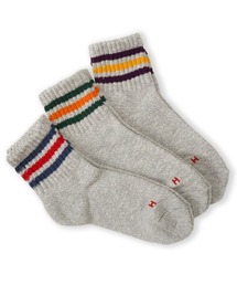 Healthknit（ヘルスニット）の「Healthknit(ヘルスニット)スラブ3本ラインミドル丈ソックス3足セット（ソックス/靴下）」