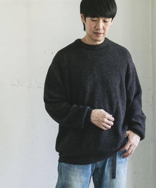 URBAN RESEARCH DOORS（アーバンリサーチドアーズ）の「メランジシャギー クルーネックニット（ニット/セーター・メンズ・ブルー/ブラック・MEDIUM/LARGE）」の17枚目の写真