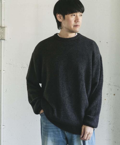 URBAN RESEARCH DOORS（アーバンリサーチドアーズ）の「メランジシャギー クルーネックニット（ニット/セーター・メンズ・ブルー/ブラック・MEDIUM/LARGE）」の16枚目の写真