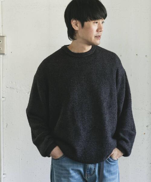 URBAN RESEARCH DOORS（アーバンリサーチドアーズ）の「メランジシャギー クルーネックニット（ニット/セーター・メンズ・ブルー/ブラック・MEDIUM/LARGE）」の15枚目の写真