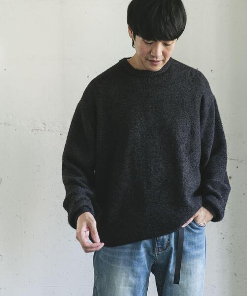 セール】メランジシャギー クルーネックニット（ニット/セーター