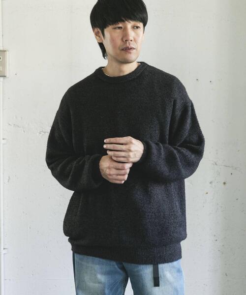 URBAN RESEARCH DOORS（アーバンリサーチドアーズ）の「メランジシャギー クルーネックニット（ニット/セーター・メンズ・ブルー/ブラック・MEDIUM/LARGE）」の12枚目の写真