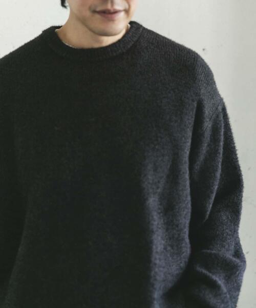 URBAN RESEARCH DOORS（アーバンリサーチドアーズ）の「メランジシャギー クルーネックニット（ニット/セーター・メンズ・ブルー/ブラック・MEDIUM/LARGE）」の11枚目の写真