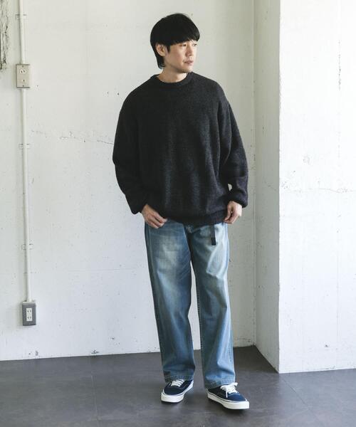 URBAN RESEARCH DOORS（アーバンリサーチドアーズ）の「メランジシャギー クルーネックニット（ニット/セーター・メンズ・ブルー/ブラック・MEDIUM/LARGE）」の10枚目の写真