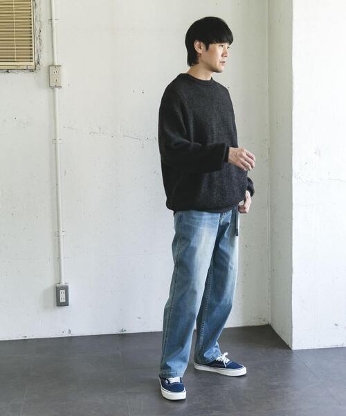 URBAN RESEARCH DOORS（アーバンリサーチドアーズ）の「メランジシャギー クルーネックニット（ニット/セーター・メンズ・ブルー/ブラック・MEDIUM/LARGE）」の9枚目の写真