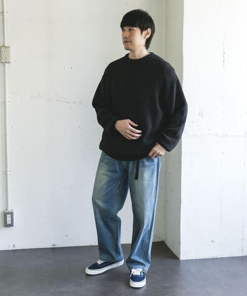URBAN RESEARCH DOORS（アーバンリサーチドアーズ）の「メランジシャギー クルーネックニット（ニット/セーター・メンズ・ブルー/ブラック・MEDIUM/LARGE）」の8枚目の写真