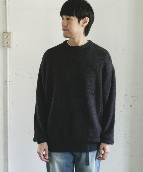 URBAN RESEARCH DOORS（アーバンリサーチドアーズ）の「メランジシャギー クルーネックニット（ニット/セーター・メンズ・ブルー/ブラック・MEDIUM/LARGE）」の7枚目の写真