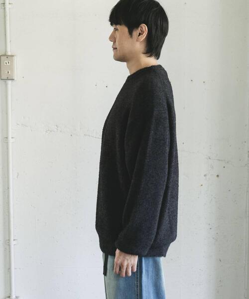 URBAN RESEARCH DOORS（アーバンリサーチドアーズ）の「メランジシャギー クルーネックニット（ニット/セーター・メンズ・ブルー/ブラック・MEDIUM/LARGE）」の6枚目の写真