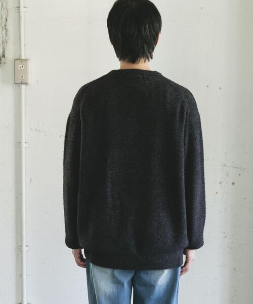 URBAN RESEARCH DOORS（アーバンリサーチドアーズ）の「メランジシャギー クルーネックニット（ニット/セーター・メンズ・ブルー/ブラック・MEDIUM/LARGE）」の5枚目の写真