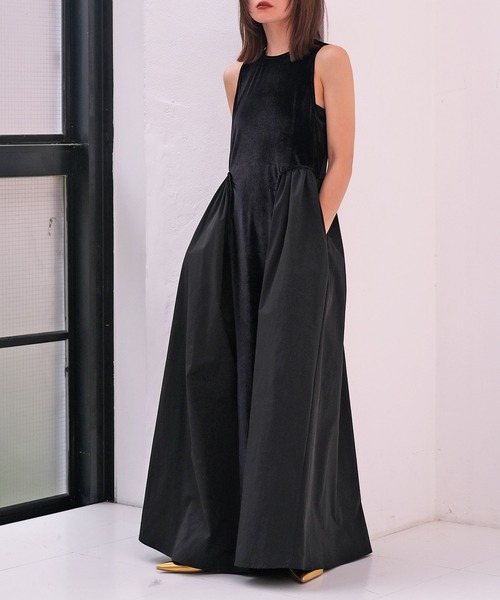 セール】パールストラップベロアワンピース（ワンピース）｜AKTE