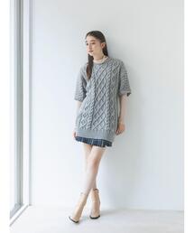 so4u（ソーフォーユー）の「ケーブル編みニットワンピース（ワンピース）」