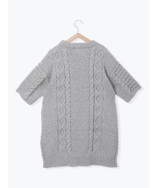 so4u（ソーフォーユー）の「ケーブル編みニットワンピース（ワンピース・レディース・グレー/モカ・F）」の11枚目の写真