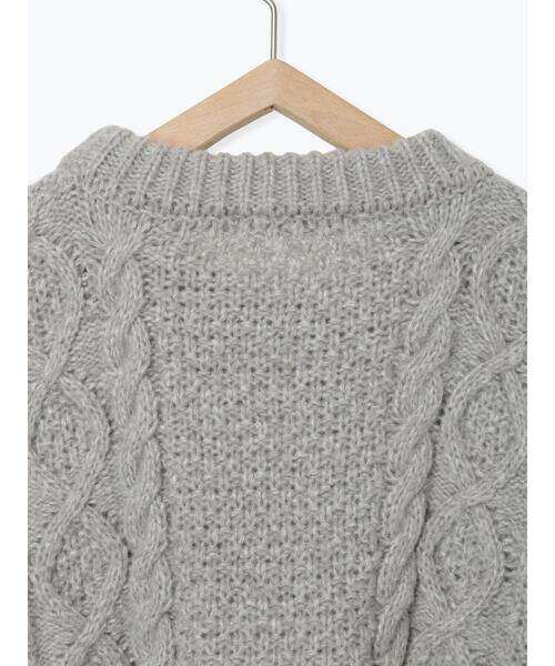 so4u（ソーフォーユー）の「ケーブル編みニットワンピース（ワンピース・レディース・グレー/モカ・F）」の15枚目の写真