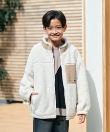 Right-on（ライトオン）の「【先行販売】【Refurbish】スタンドジップボアアウター (スタンドネック/スタンドジップ/ボア/軽やか/保温性/フロントポケット/ランドセル/キッズ/カジュアル)（その他アウター・キッズ）」