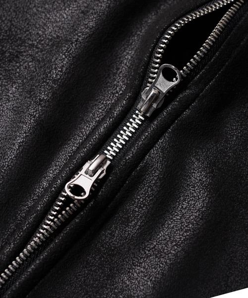 1111clothing(ワンフォークロージング)の「レザーライク トラックジャケット / Leather-Like Truck Jacket(ブルゾン・メンズ・ブラック系2/ブラック系1・M/L)」の18枚目の写真