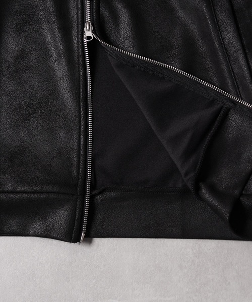 1111clothing(ワンフォークロージング)の「レザーライク トラックジャケット / Leather-Like Truck Jacket(ブルゾン・メンズ・ブラック系2/ブラック系1・M/L)」の22枚目の写真
