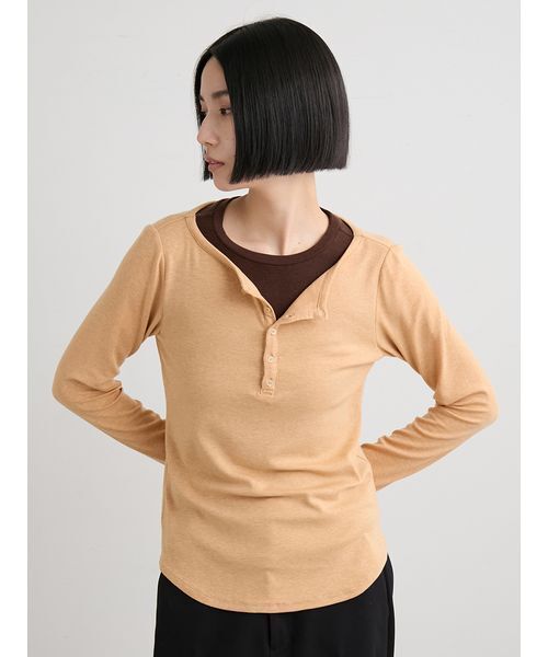 レイヤードデザインカットトップス　ミースロエ レイヤードデザインカットトップス（Tシャツ/カットソー）｜MIESROHE