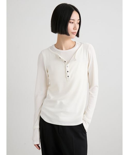 レイヤードデザインカットトップス（Tシャツ/カットソー）｜MIESROHE