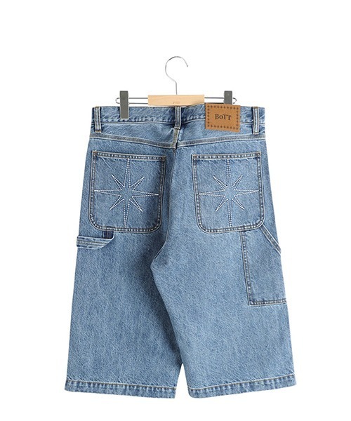 BOTT（ボット）の「BOTT / ボット：Sparkle Denim Painter Short：BOTT-25SS-14[WAX]（デニムパンツ・メンズ・インディゴブルー/ブラウン・L/M）」の9枚目の写真