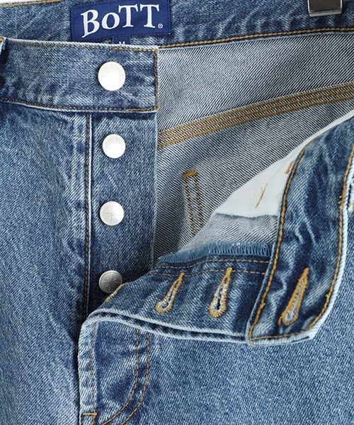 BOTT（ボット）の「BOTT / ボット：Sparkle Denim Painter Short：BOTT-25SS-14[WAX]（デニムパンツ・メンズ・インディゴブルー/ブラウン・L/M）」の10枚目の写真