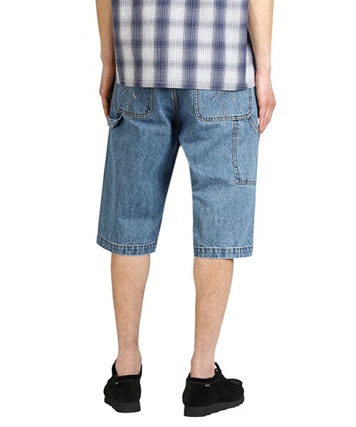 BOTT（ボット）の「BOTT / ボット：Sparkle Denim Painter Short：BOTT-25SS-14[WAX]（デニムパンツ・メンズ・インディゴブルー/ブラウン・L/M）」の6枚目の写真