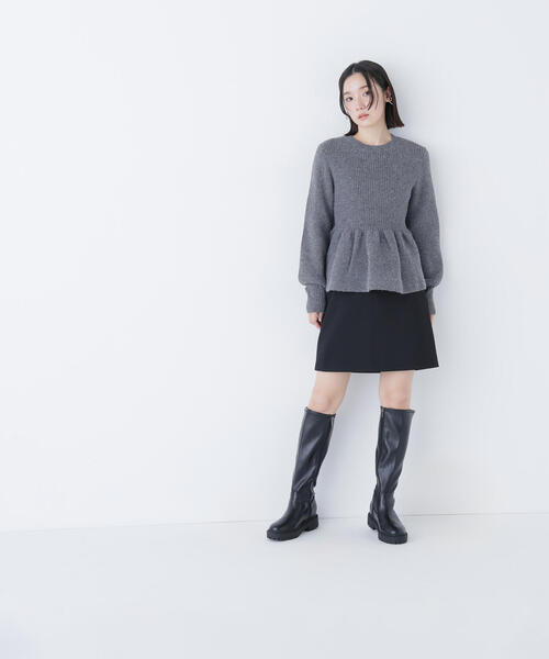 NATURAL BEAUTY BASIC（ナチュラルビューティーベーシック）の「◇フォルムペプラムニット（ニット/セーター・レディース・グレー/イエロー/ベージュ・FREE）」の21枚目の写真