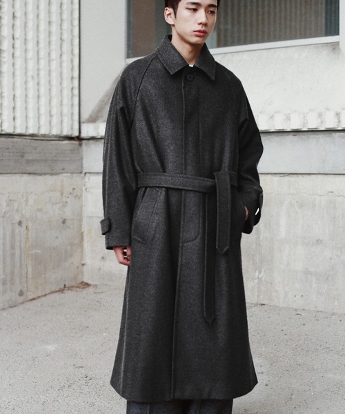 WOOLY HERRINGBONE BALMACAAN COAT（ステンカラーコート）｜WYM LIDNM