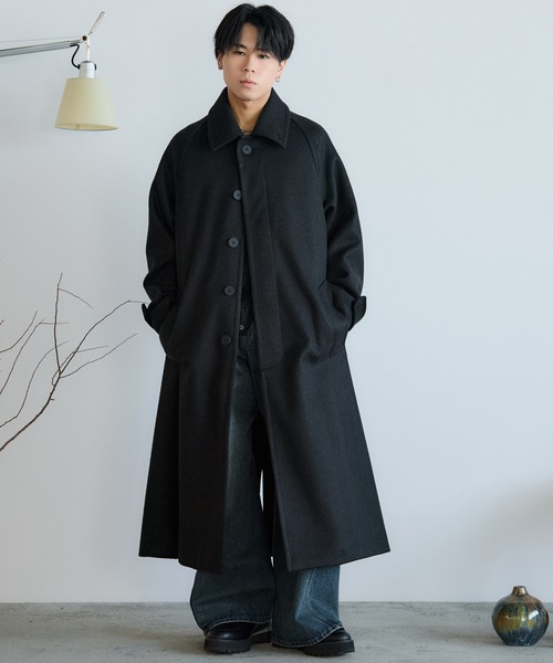 WOOLY HERRINGBONE BALMACAAN COAT（ステンカラーコート）｜WYM LIDNM