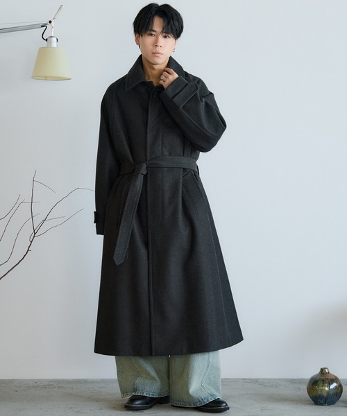 WOOLY HERRINGBONE BALMACAAN COAT（ステンカラーコート）｜WYM LIDNM