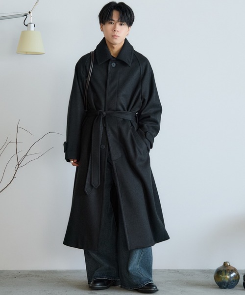 WOOLY HERRINGBONE BALMACAAN COAT（ステンカラーコート）｜WYM LIDNM