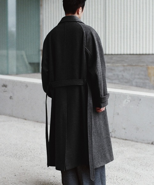 WOOLY HERRINGBONE BALMACAAN COAT（ステンカラーコート）｜WYM LIDNM