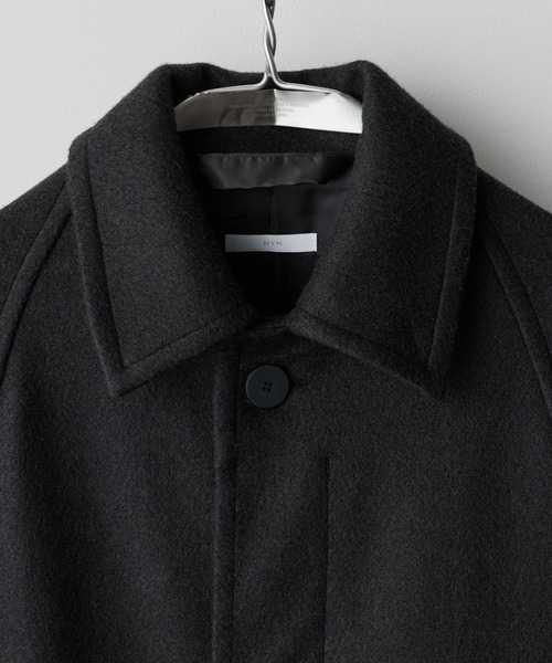 WOOLY HERRINGBONE BALMACAAN COAT（ステンカラーコート）｜WYM LIDNM